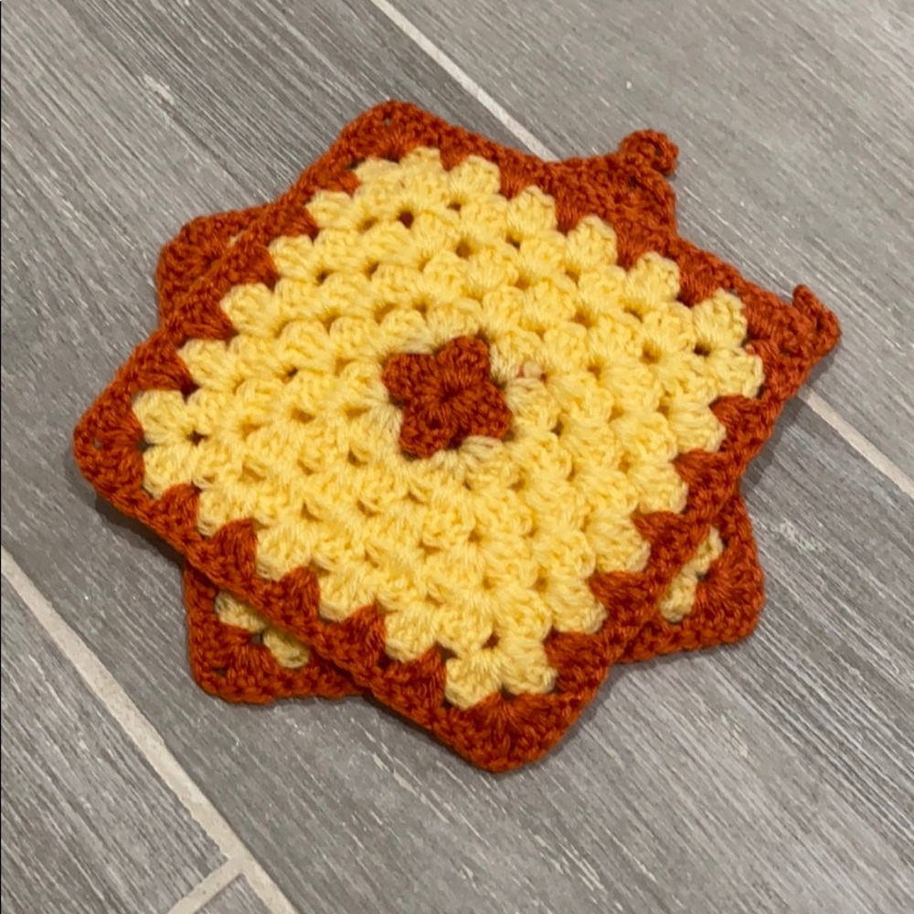 Multipurpose Granny Squares - Yellow & Orange